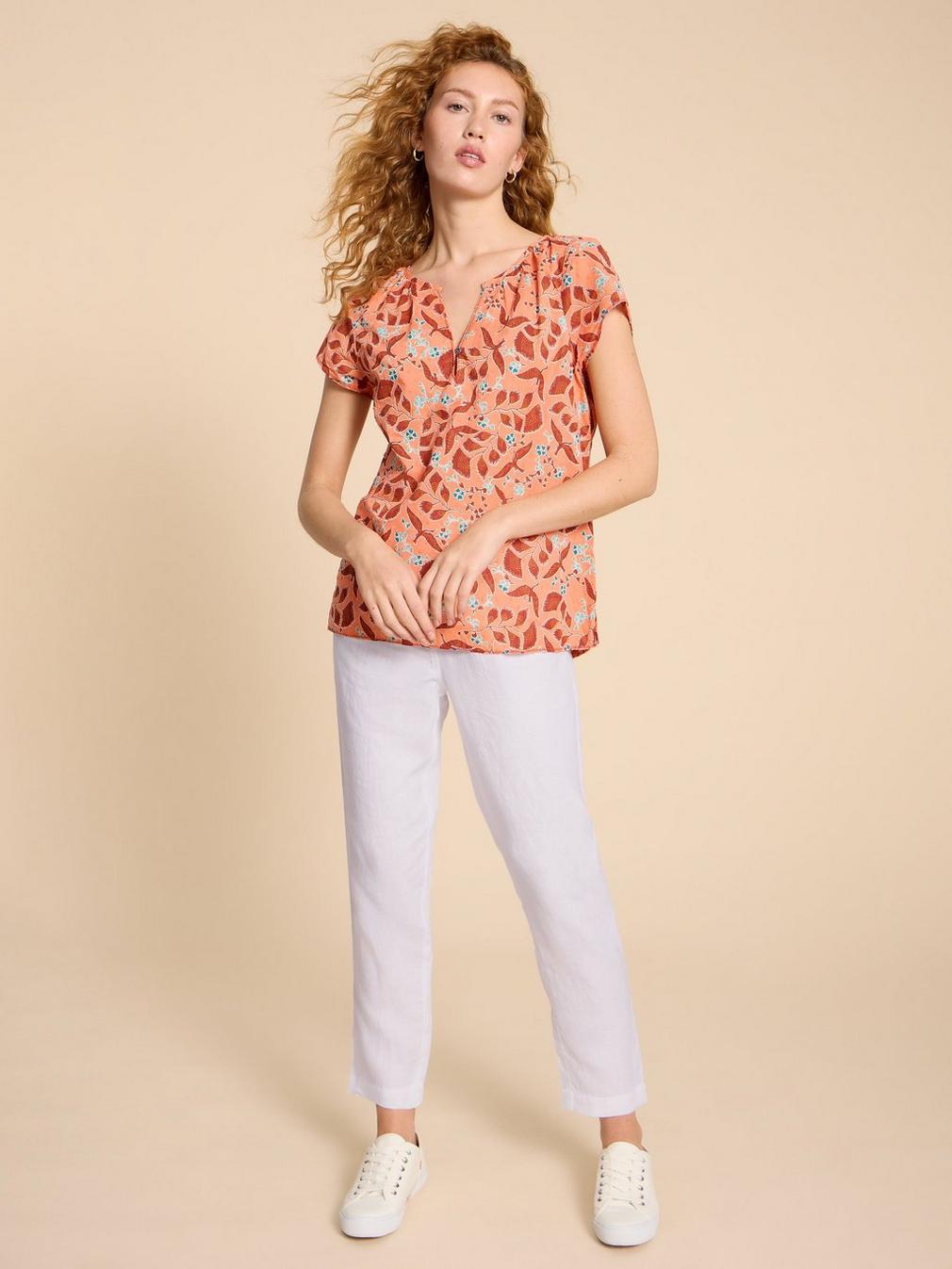 Rowena Linen Trouser in BRIL WHITE - LIFESTYLE