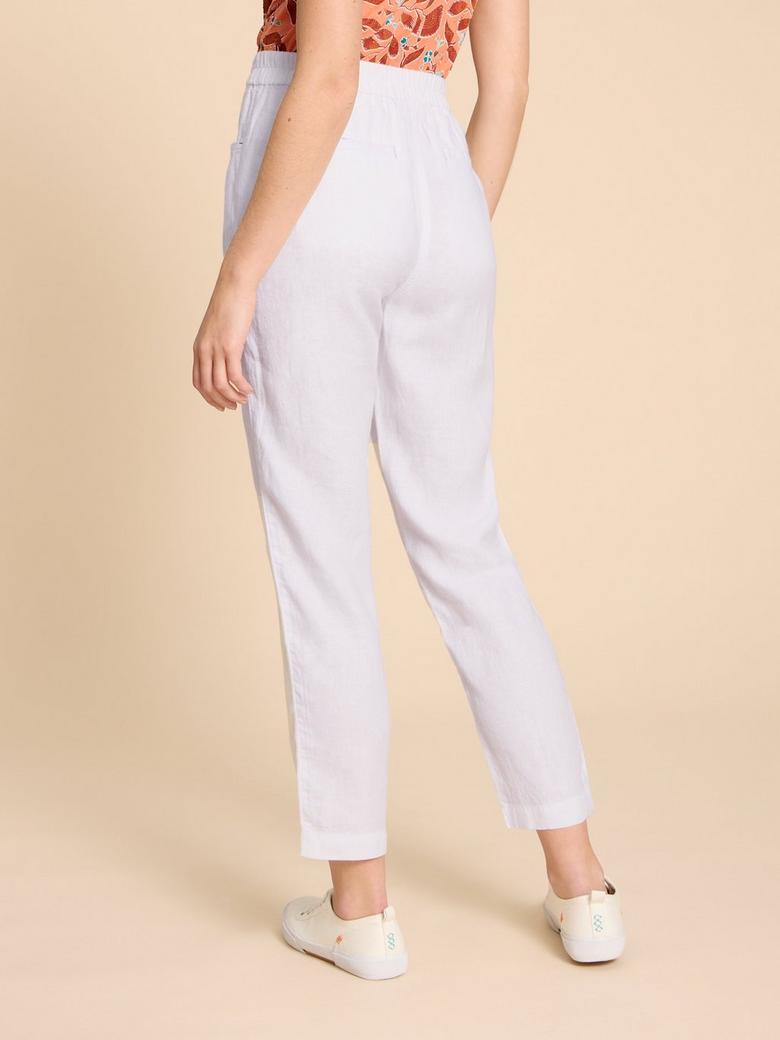 White linen trousers womens on sale uk