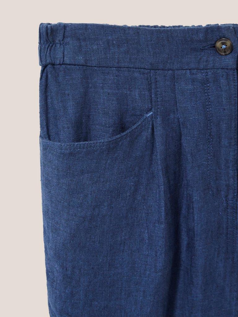 Rowena Linen Trouser in DARK NAVY - FLAT DETAIL