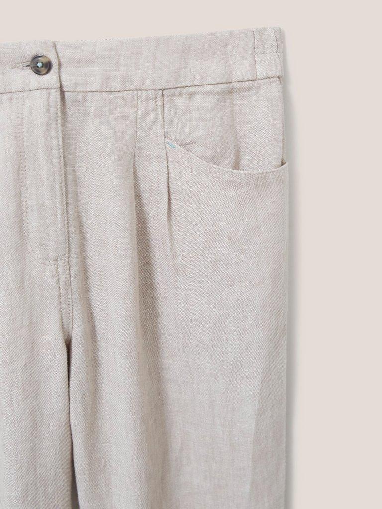 Rowena Linen Trouser in LGT NAT - FLAT DETAIL