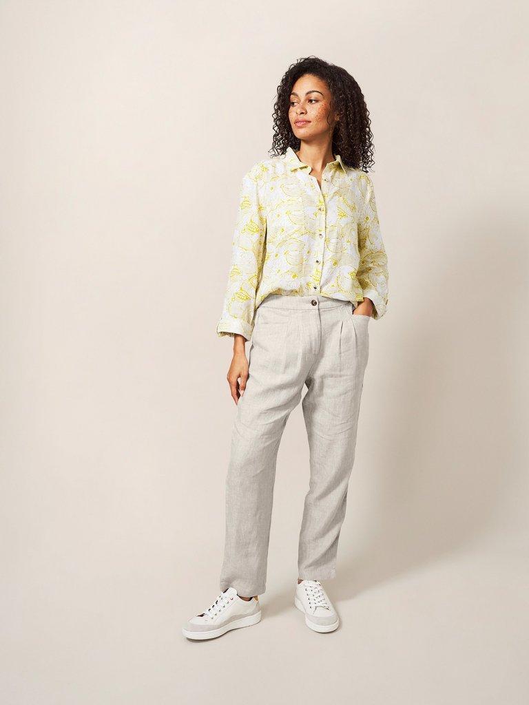 Rowena Linen Trouser in LGT NAT - LIFESTYLE