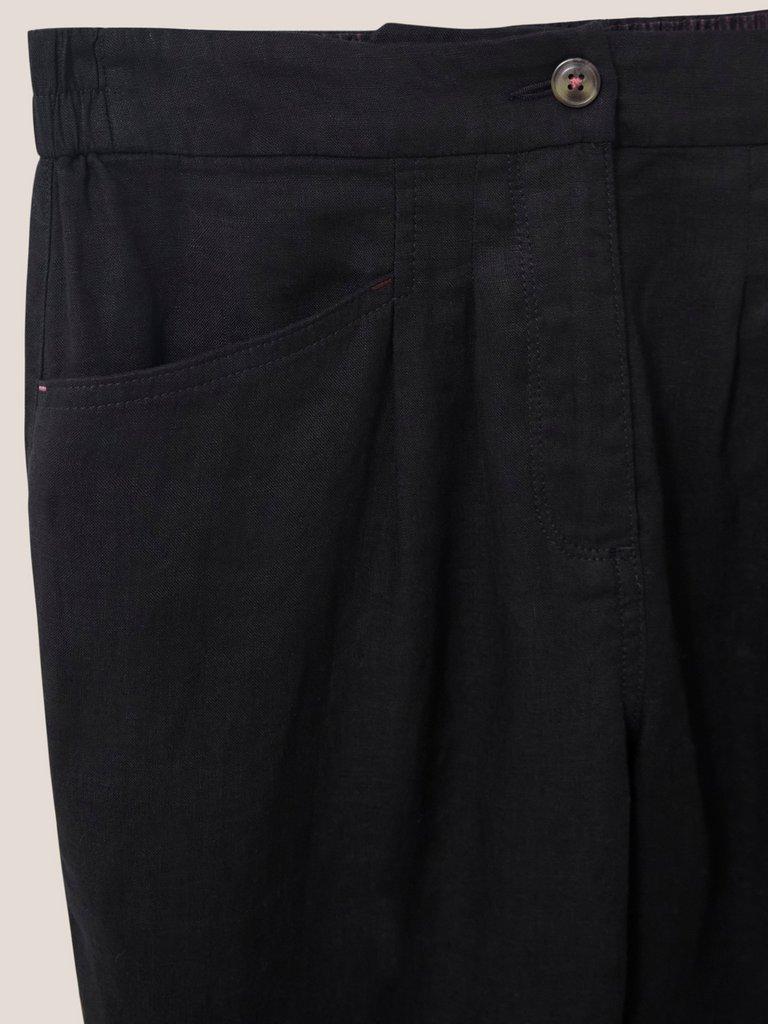 Rowena Linen Trouser in PURE BLACK