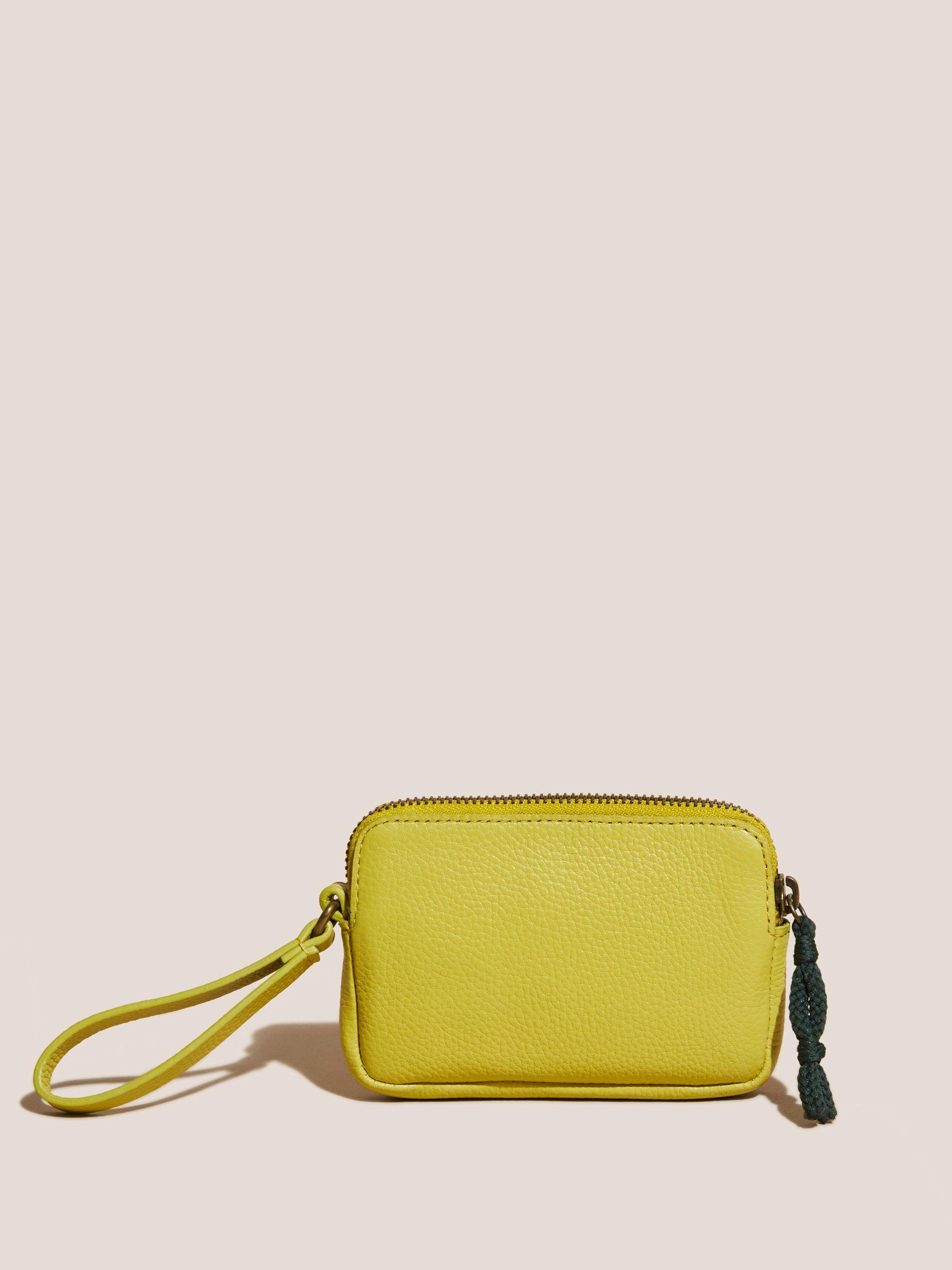 ZIP COIN PURSE in BRT YELLOW - FLAT BACK