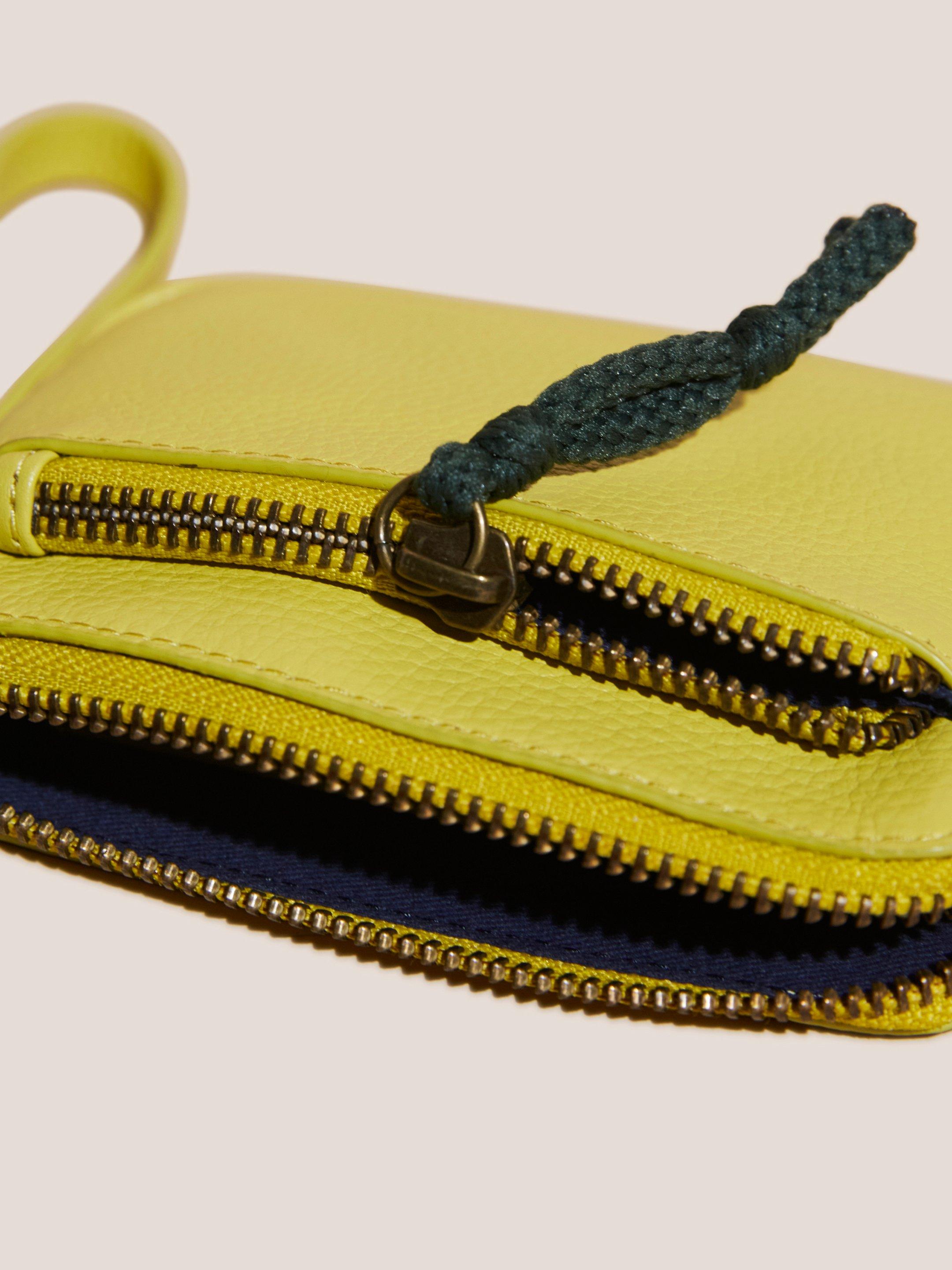 ZIP COIN PURSE in BRT YELLOW - FLAT DETAIL
