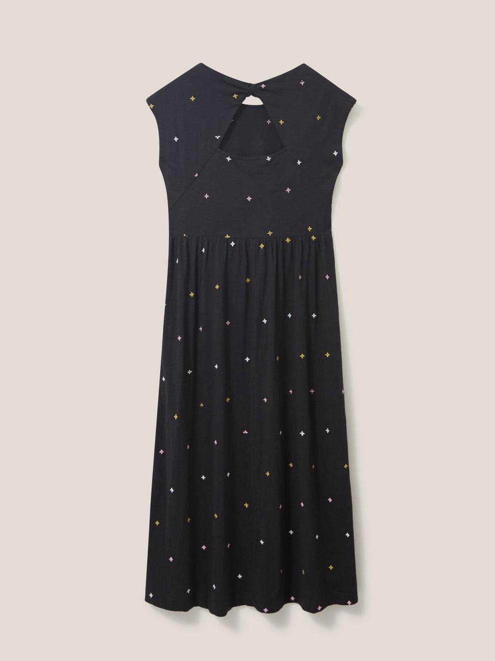 Addison Embroidered Dress in GREY MLT - FLAT BACK