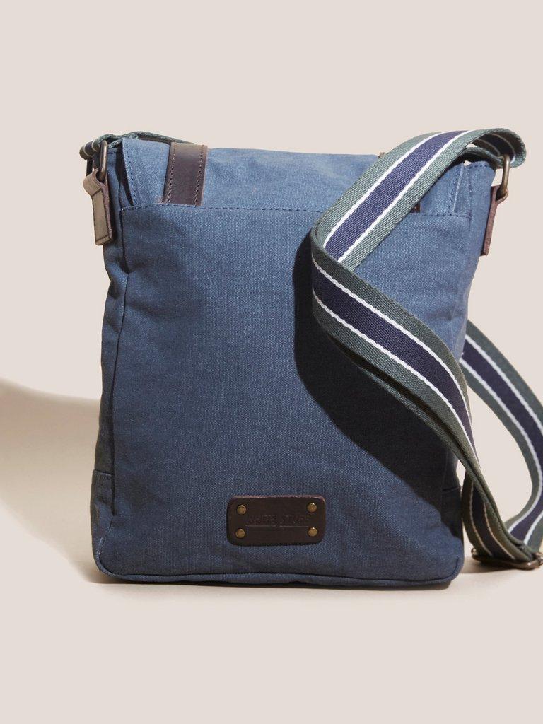 Scout Cotton Crossbody in MID BLUE - FLAT BACK