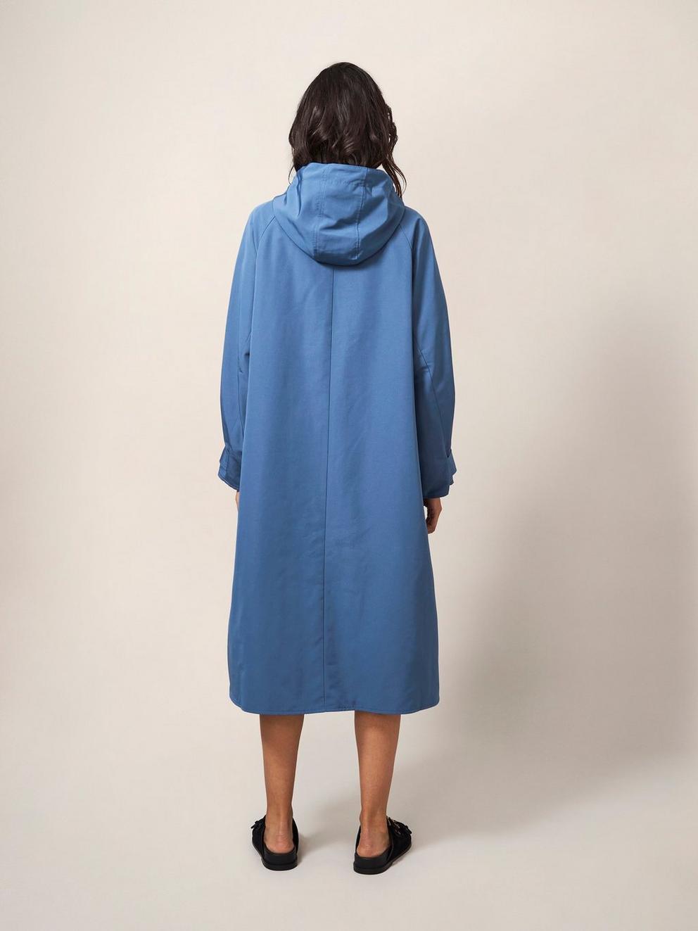 Evie Changing Robe in MID BLUE - MODEL BACK
