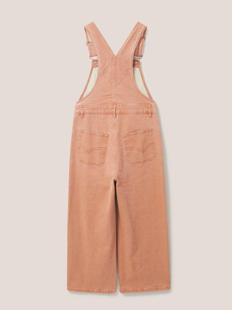 Kelly Casual Wide Leg Dungarees in MID CORAL - FLAT BACK