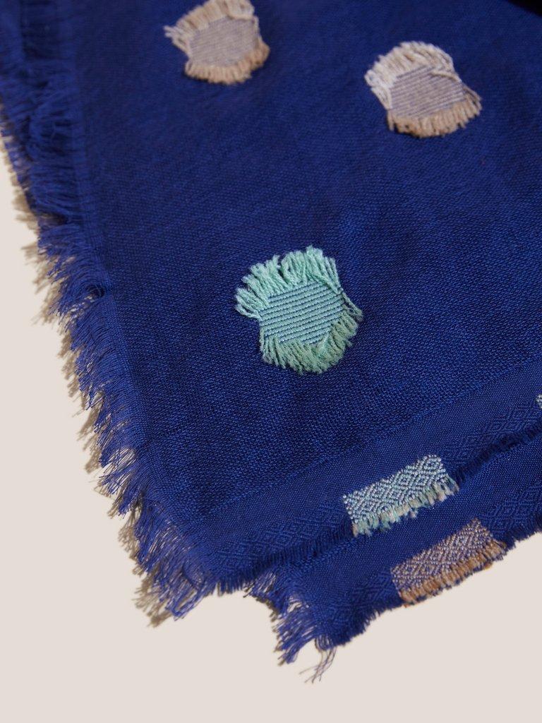 Texture Circle Midweight Print Scarf in TEAL MLT - FLAT BACK