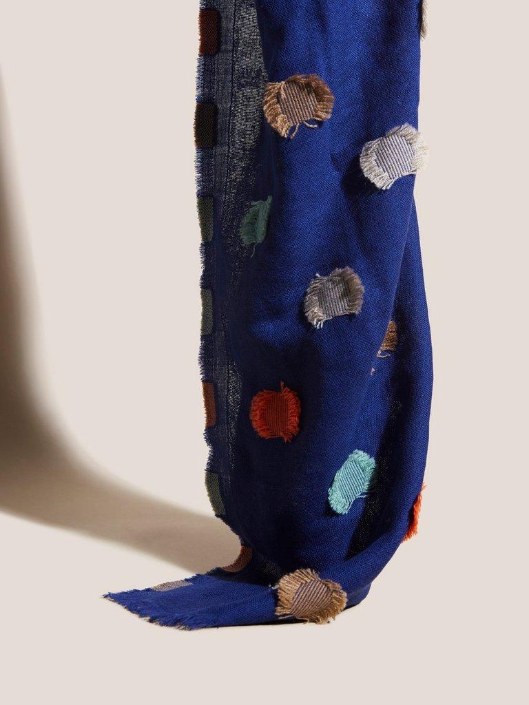 Texture Circle Midweight Print Scarf in TEAL MLT - FLAT DETAIL