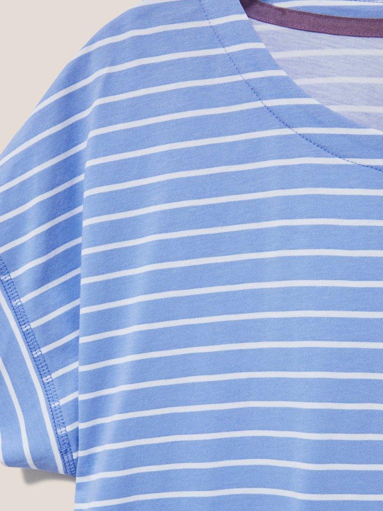 URBAN TEE STRIPE in BLUE MLT - FLAT DETAIL