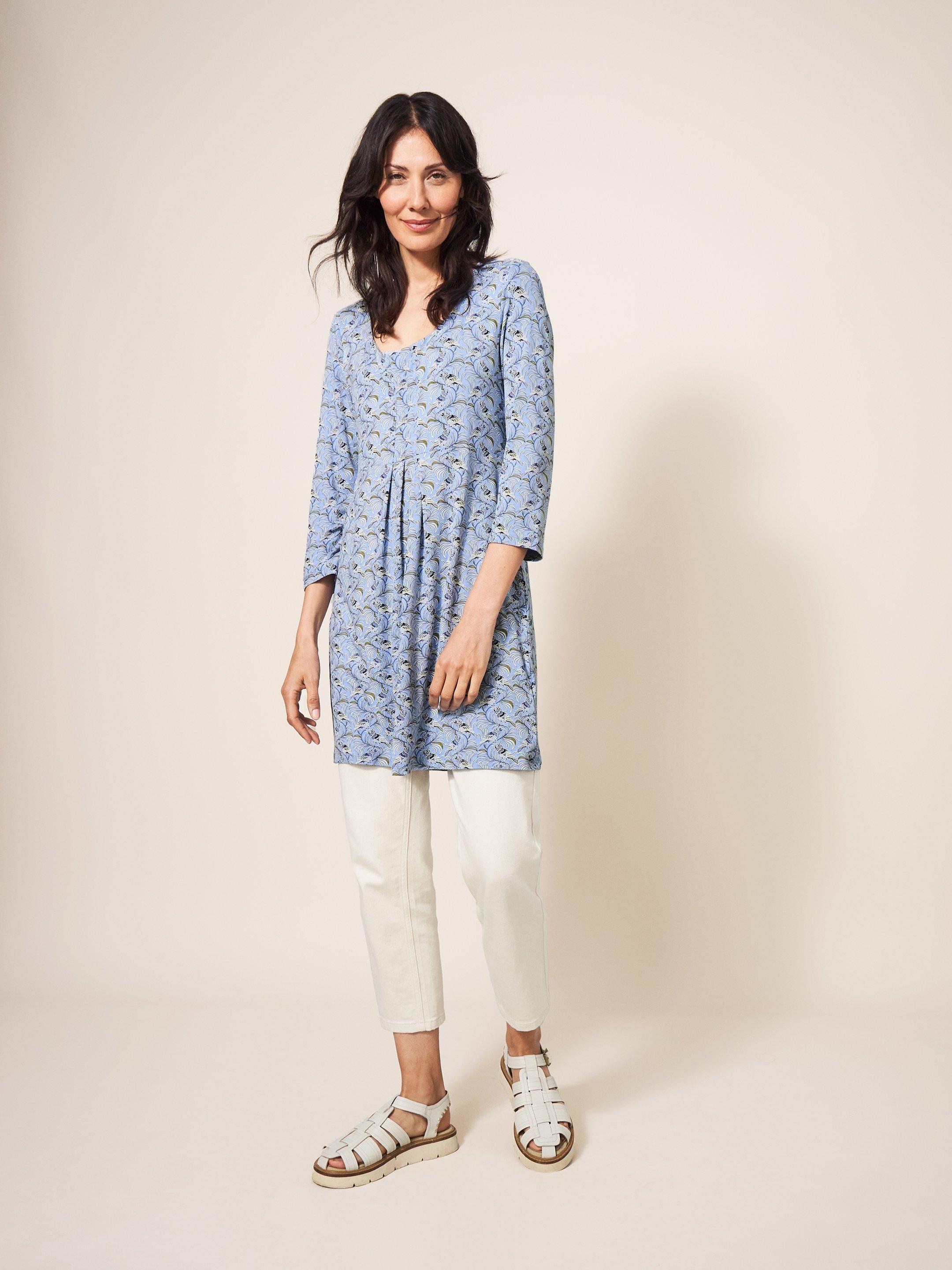 PIPPY LONG LINE TOP in BLUE PR - LIFESTYLE