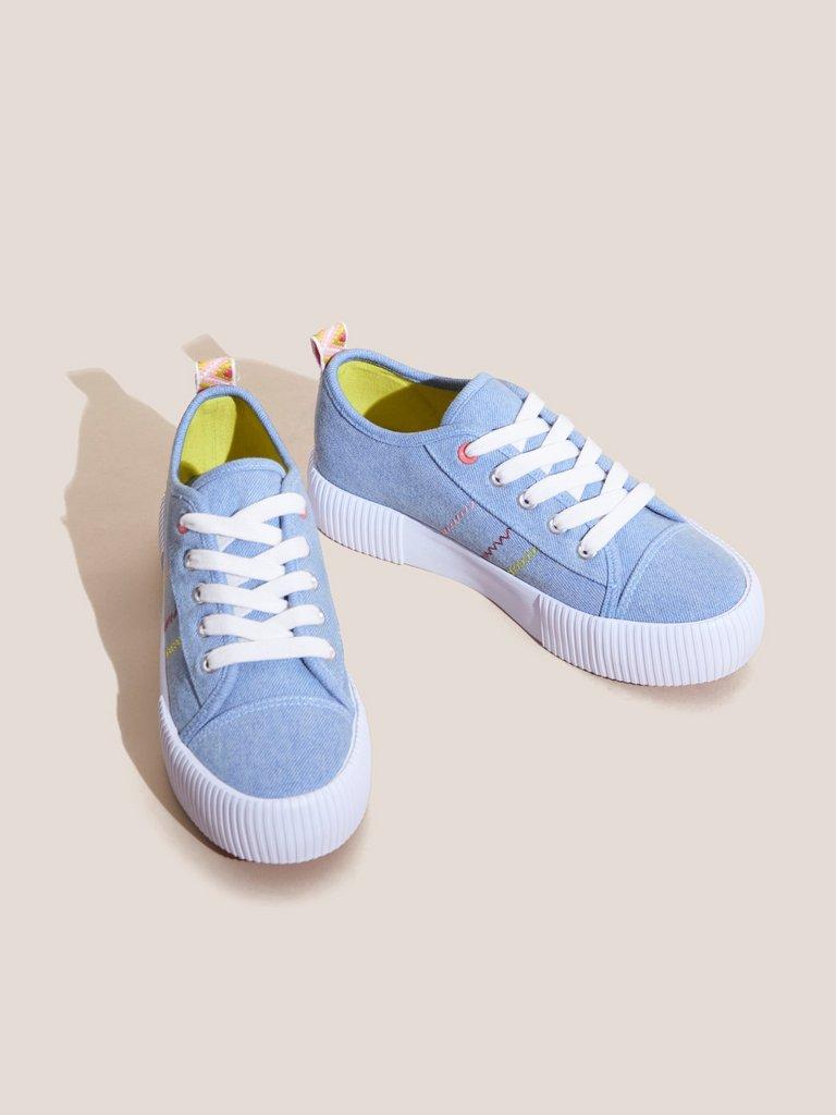 Piper Flatform Plimsoll in CHAMB BLUE - FLAT FRONT