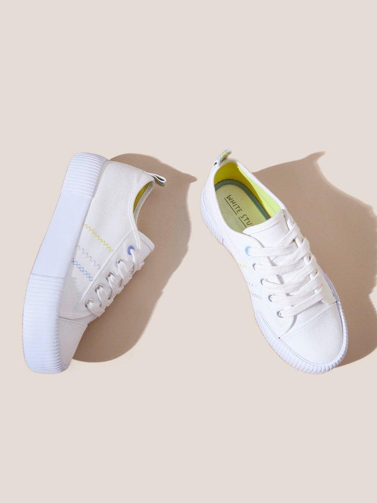 Piper Flatform Plimsoll in NAT WHITE - FLAT BACK