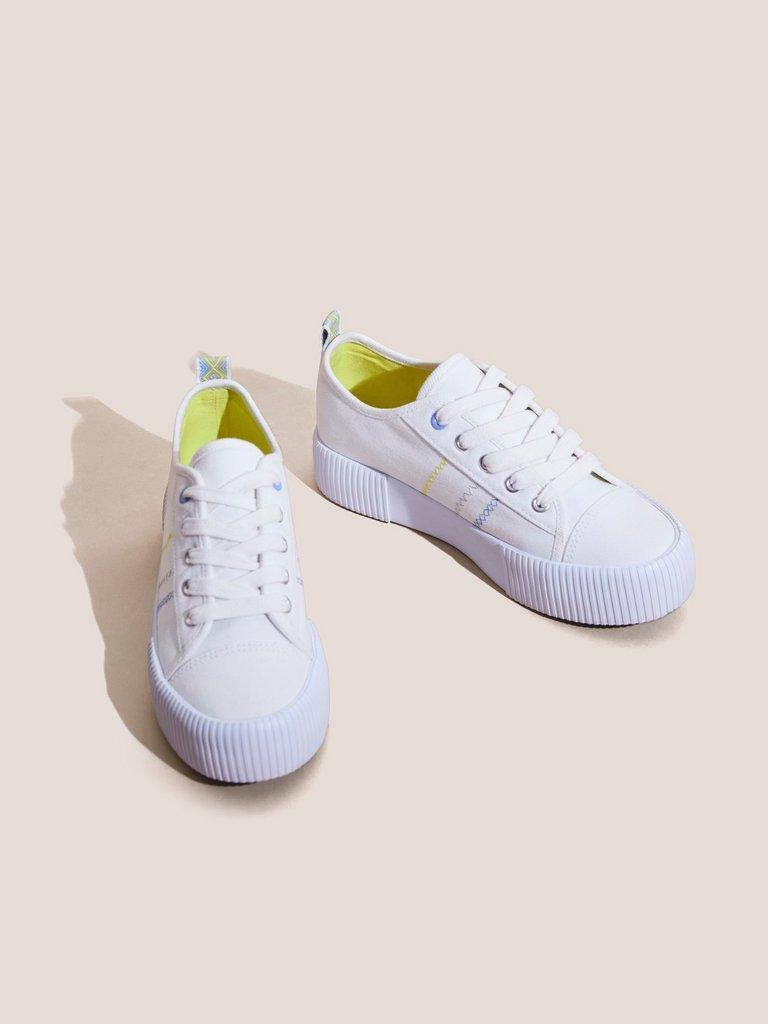 Piper Flatform Plimsoll in NAT WHITE - FLAT FRONT