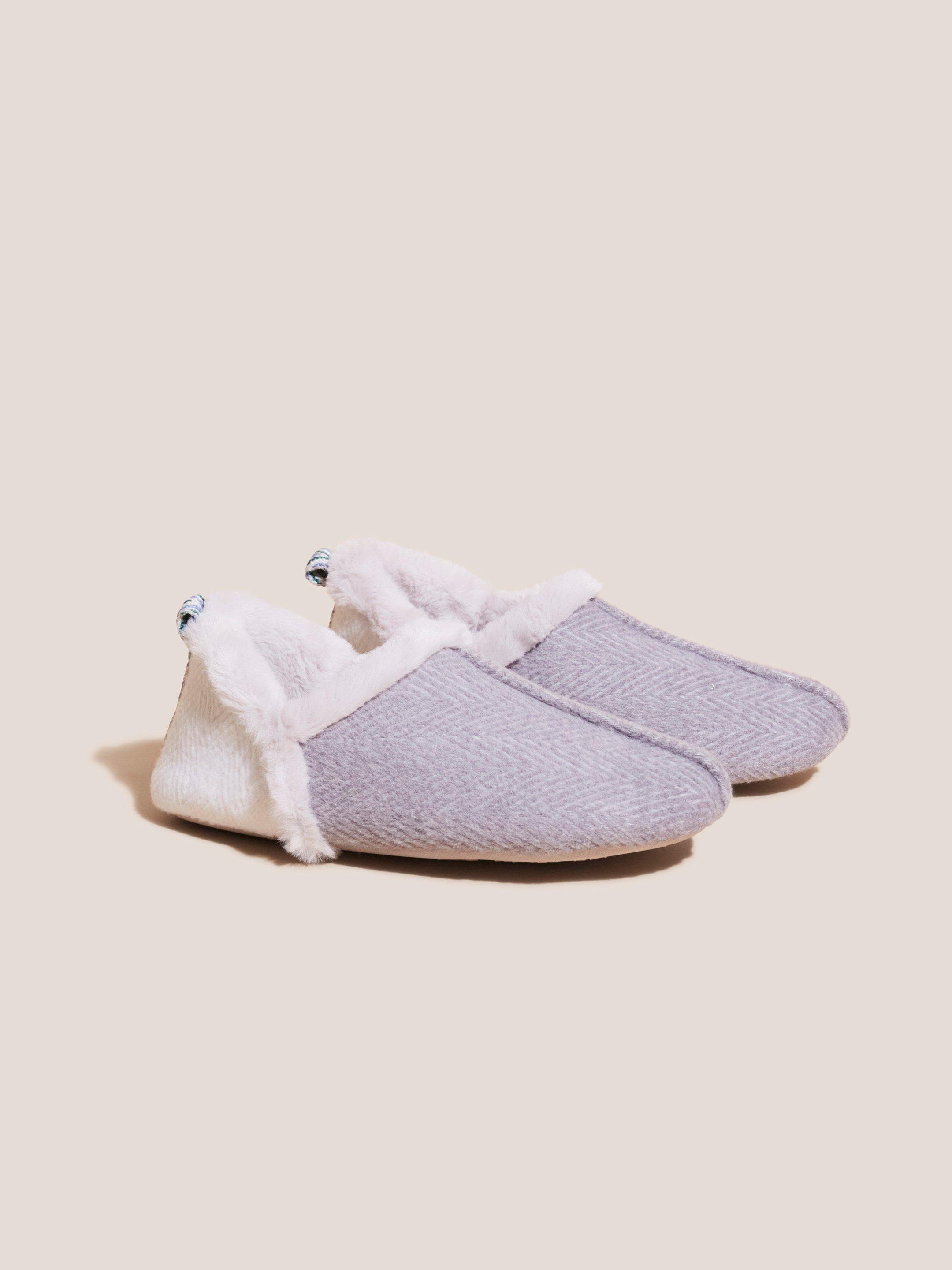 Reya Closed Back Slippers in LGT GREY - FLAT FRONT
