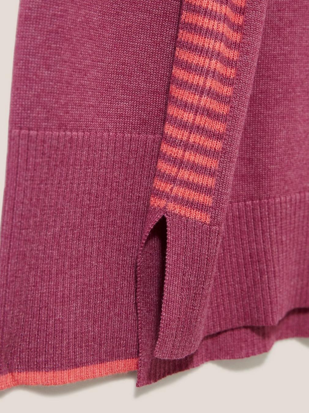 Olive Crew Neck Jumper in BRT PINK - FLAT DETAIL