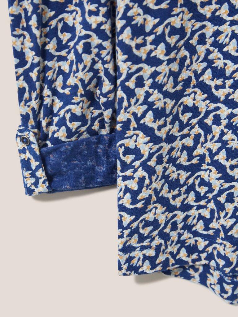 Annie Jersey Printed Shirt in NAVY PR - FLAT DETAIL