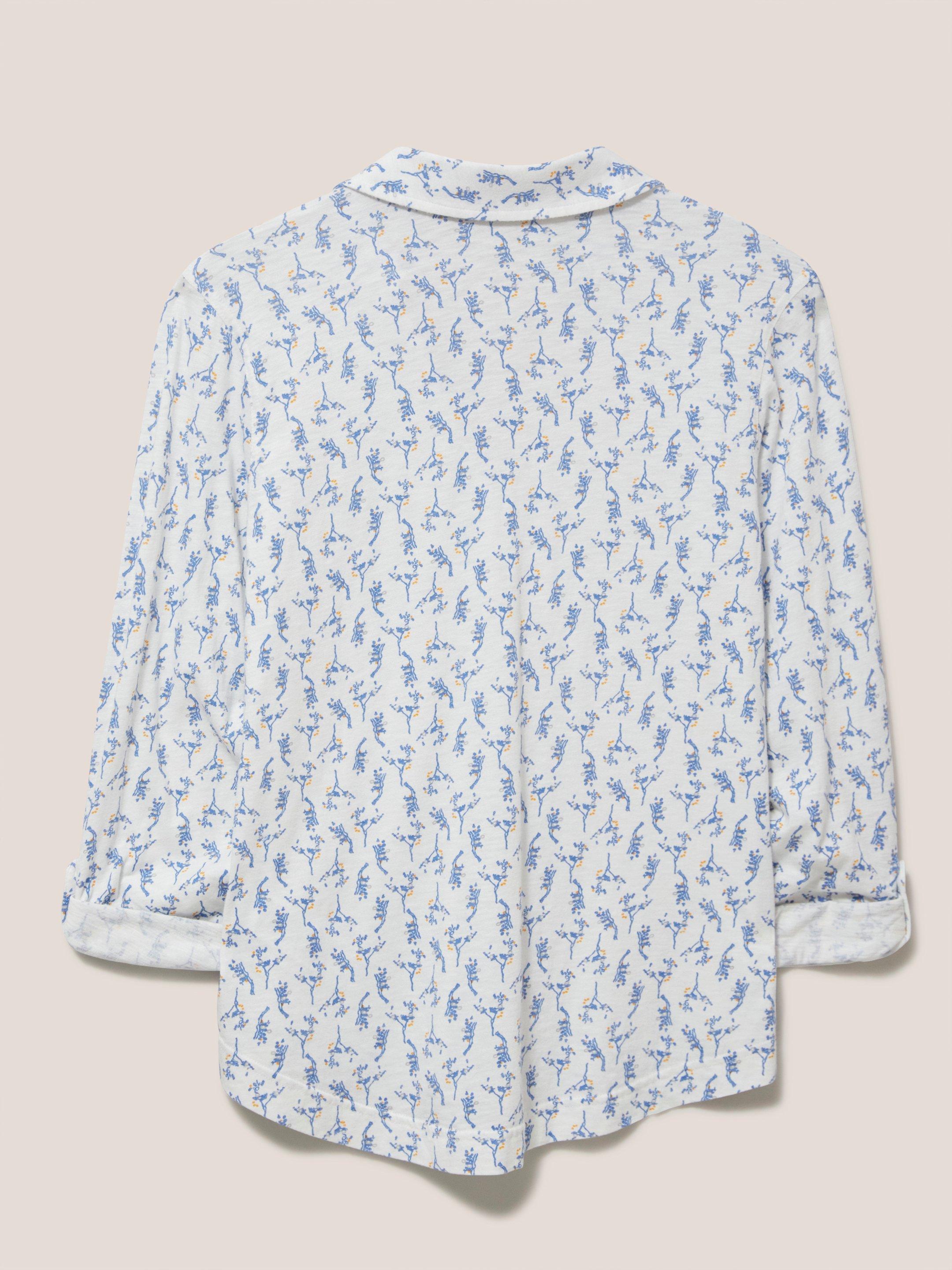 Annie Jersey Printed Shirt in WHITE MLT - FLAT BACK
