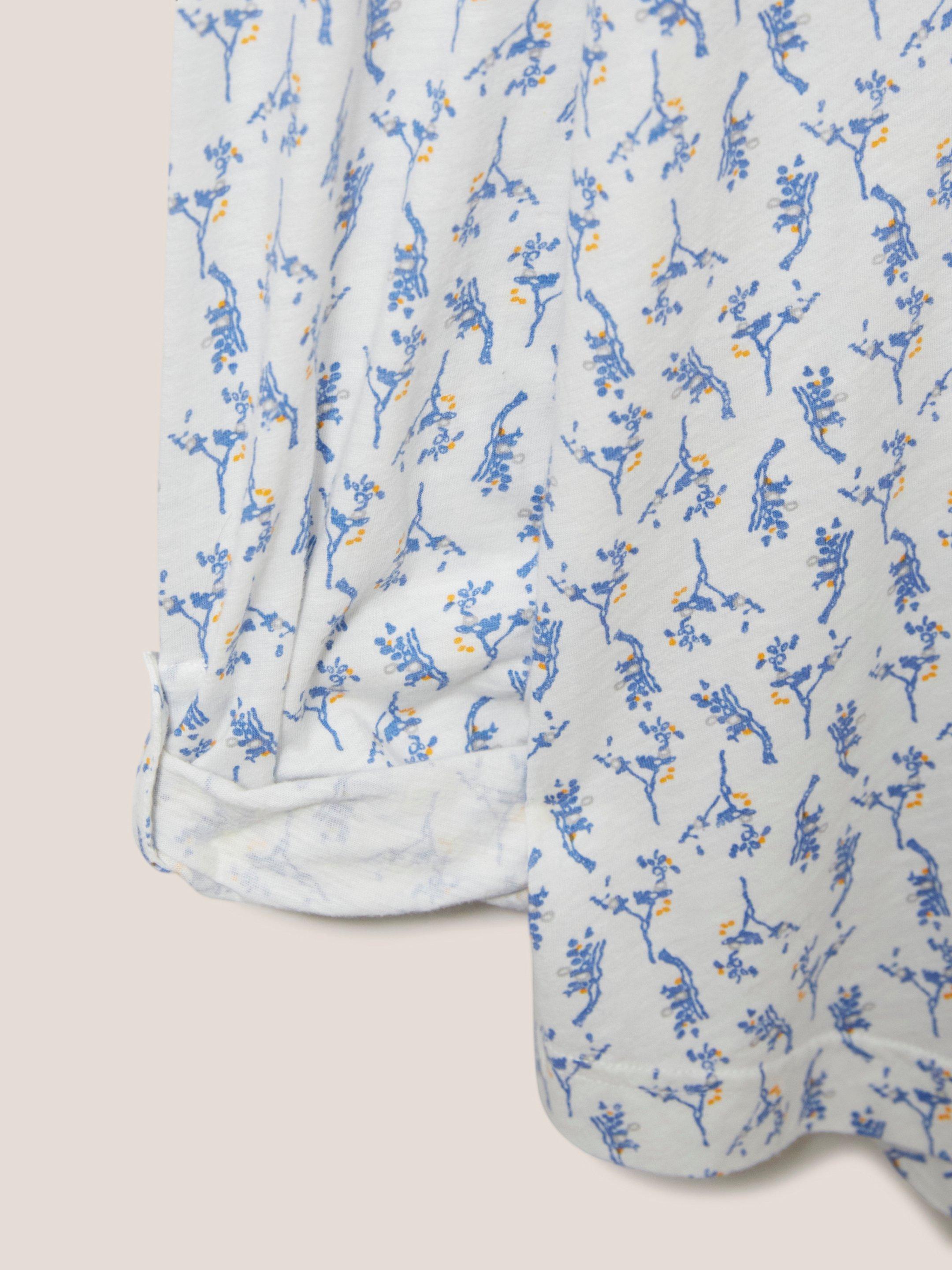 Annie Jersey Printed Shirt in WHITE MLT - FLAT DETAIL