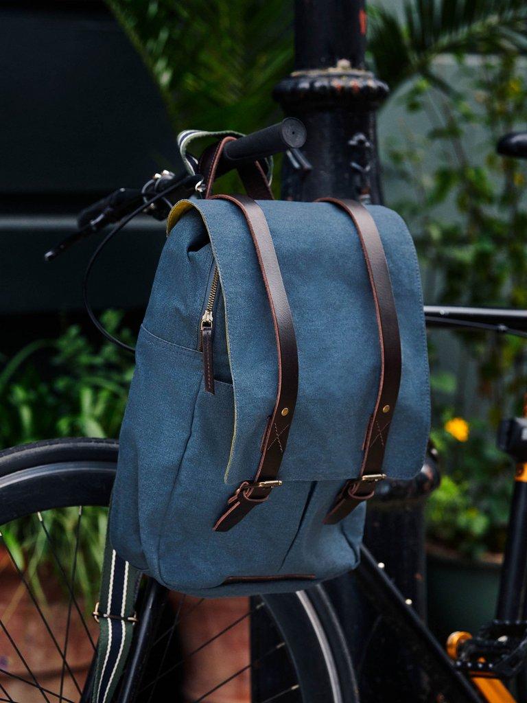 Scott Cotton Backpack in MID BLUE - MIXED