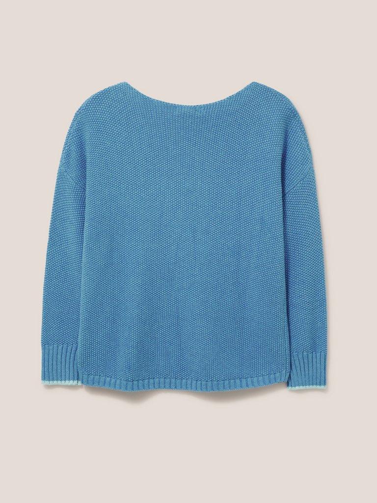 Southbank Jumper in MID BLUE - FLAT BACK