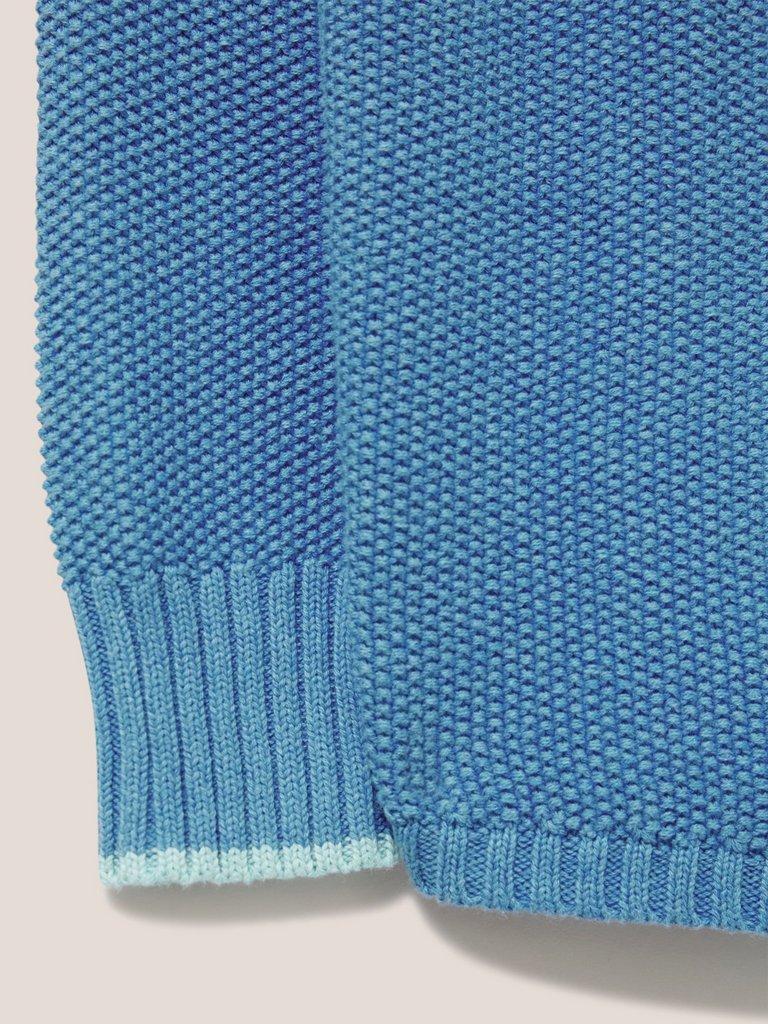 Southbank Jumper in MID BLUE - FLAT DETAIL