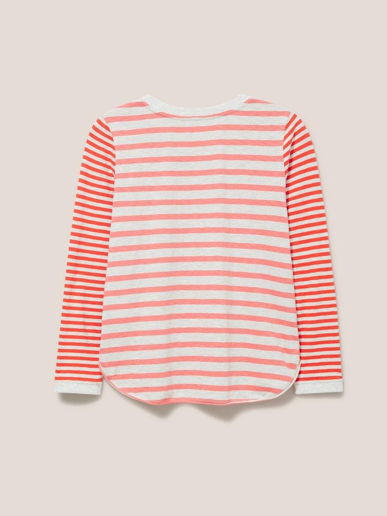 Cassie LS Tee in ORANGE MLT - FLAT BACK