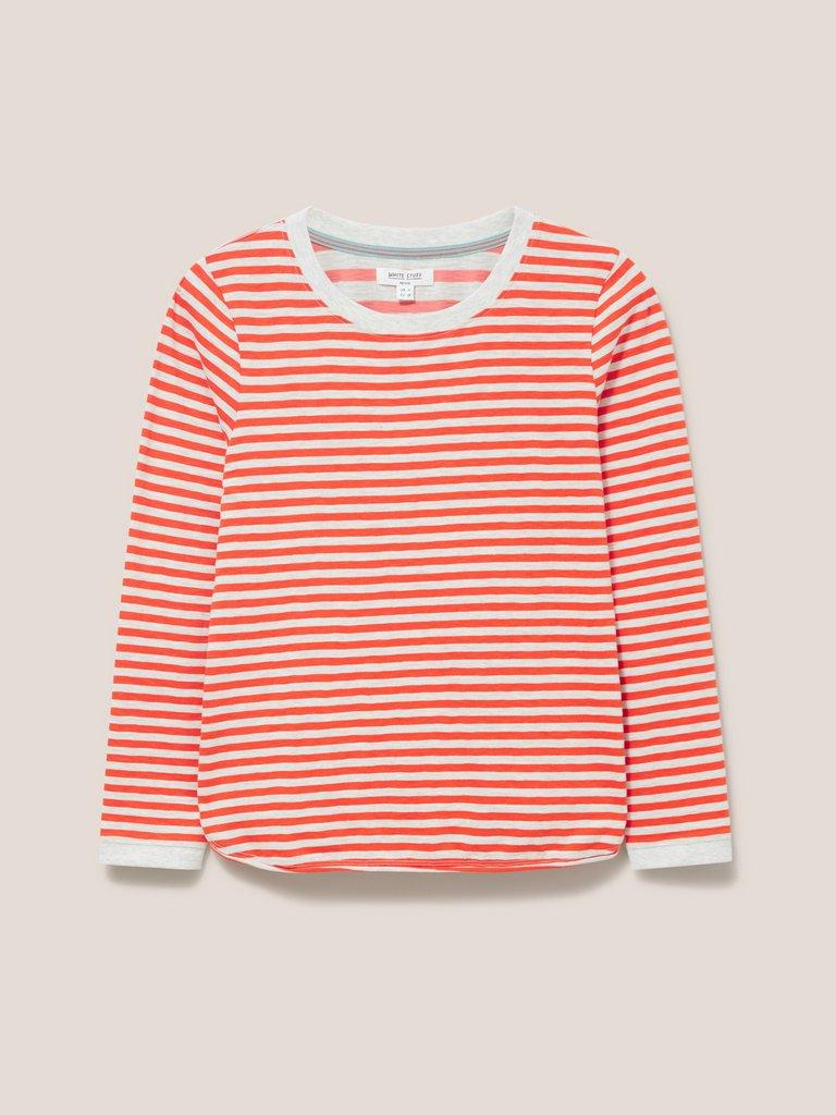 Cassie LS Tee in ORANGE MLT - FLAT FRONT