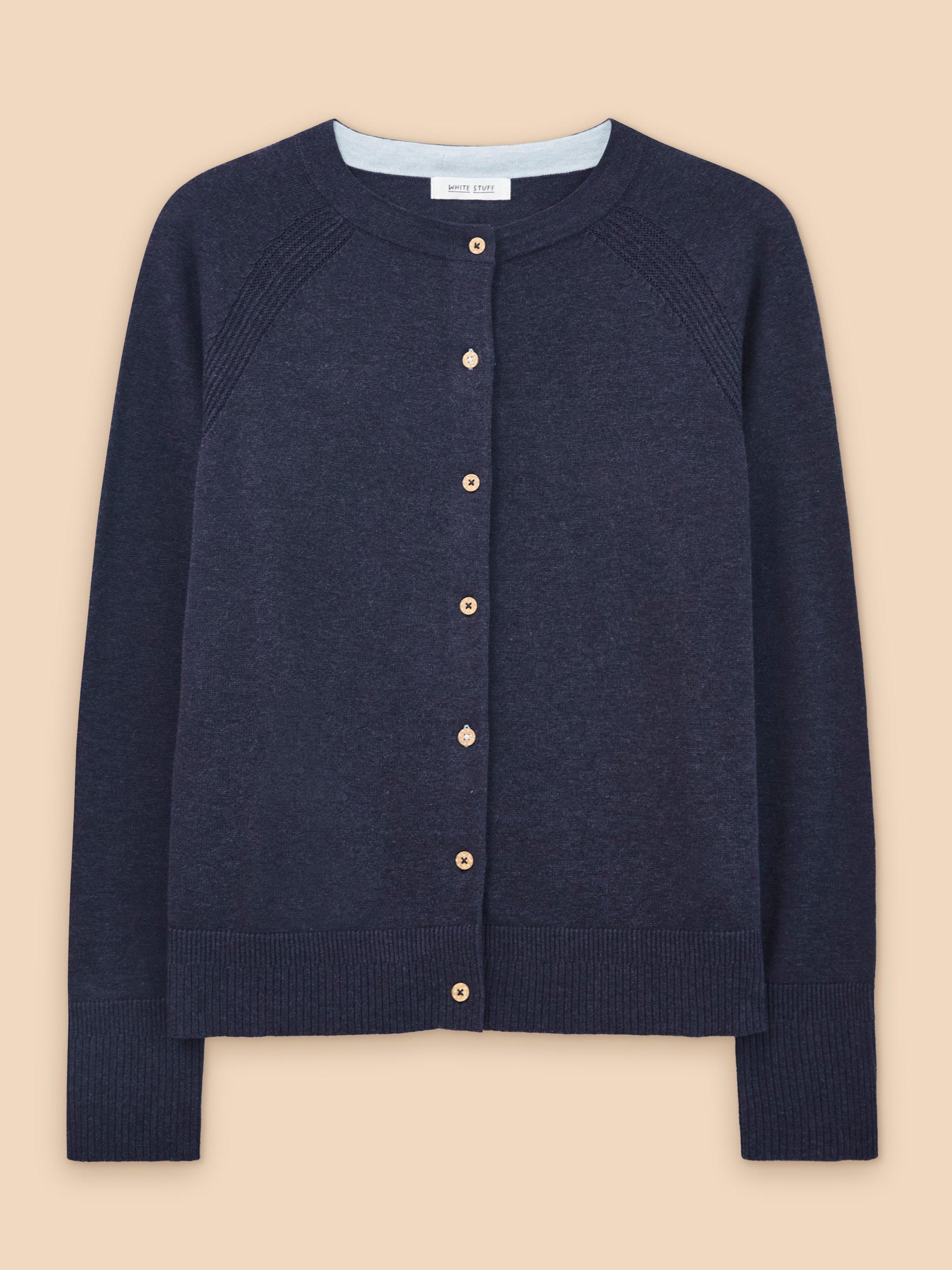 Lulu Crew Neck Cardigan in DARK NAVY | White Stuff