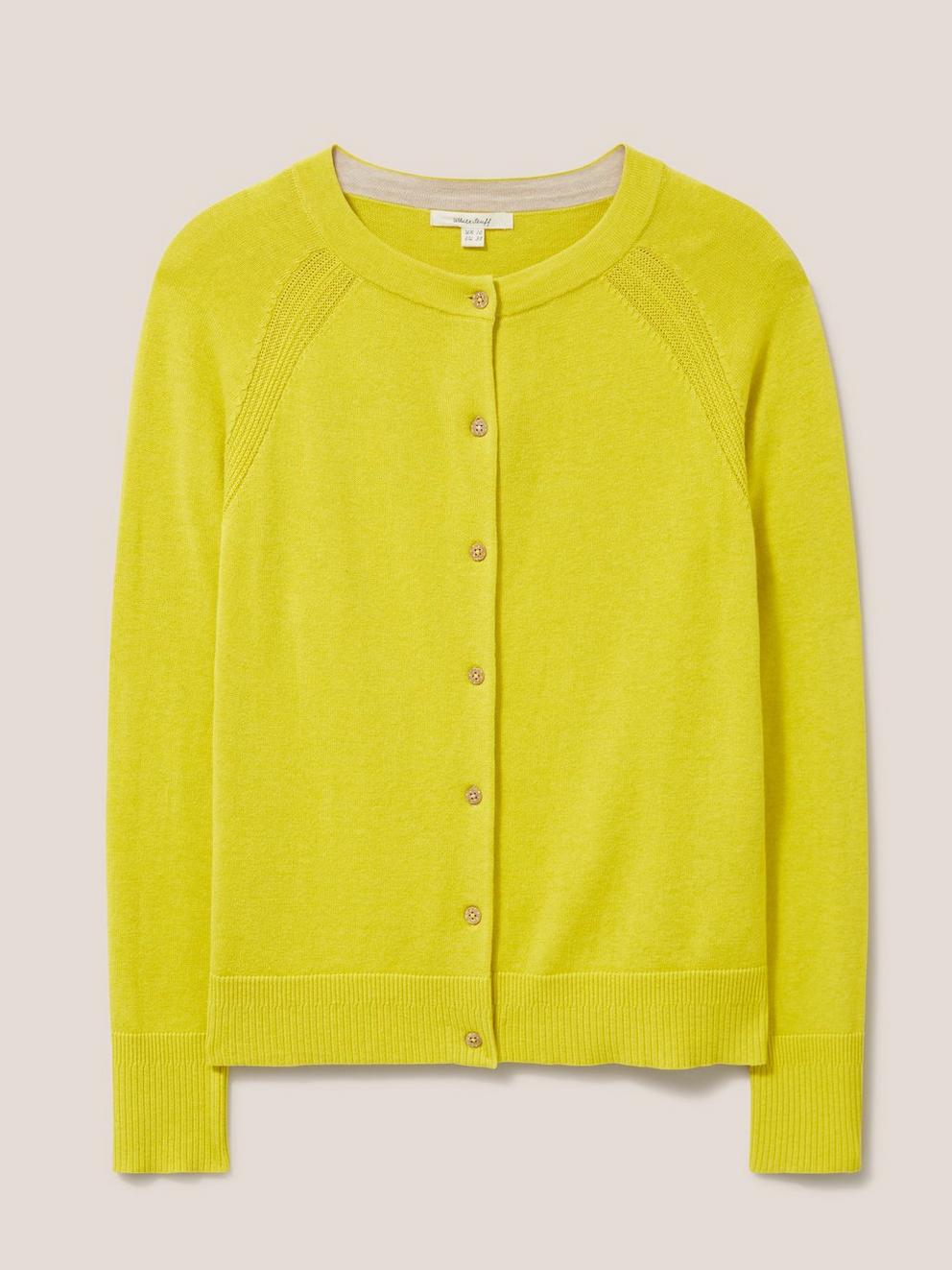 Lulu Crew Neck Cardigan in LGT CHART - FLAT FRONT