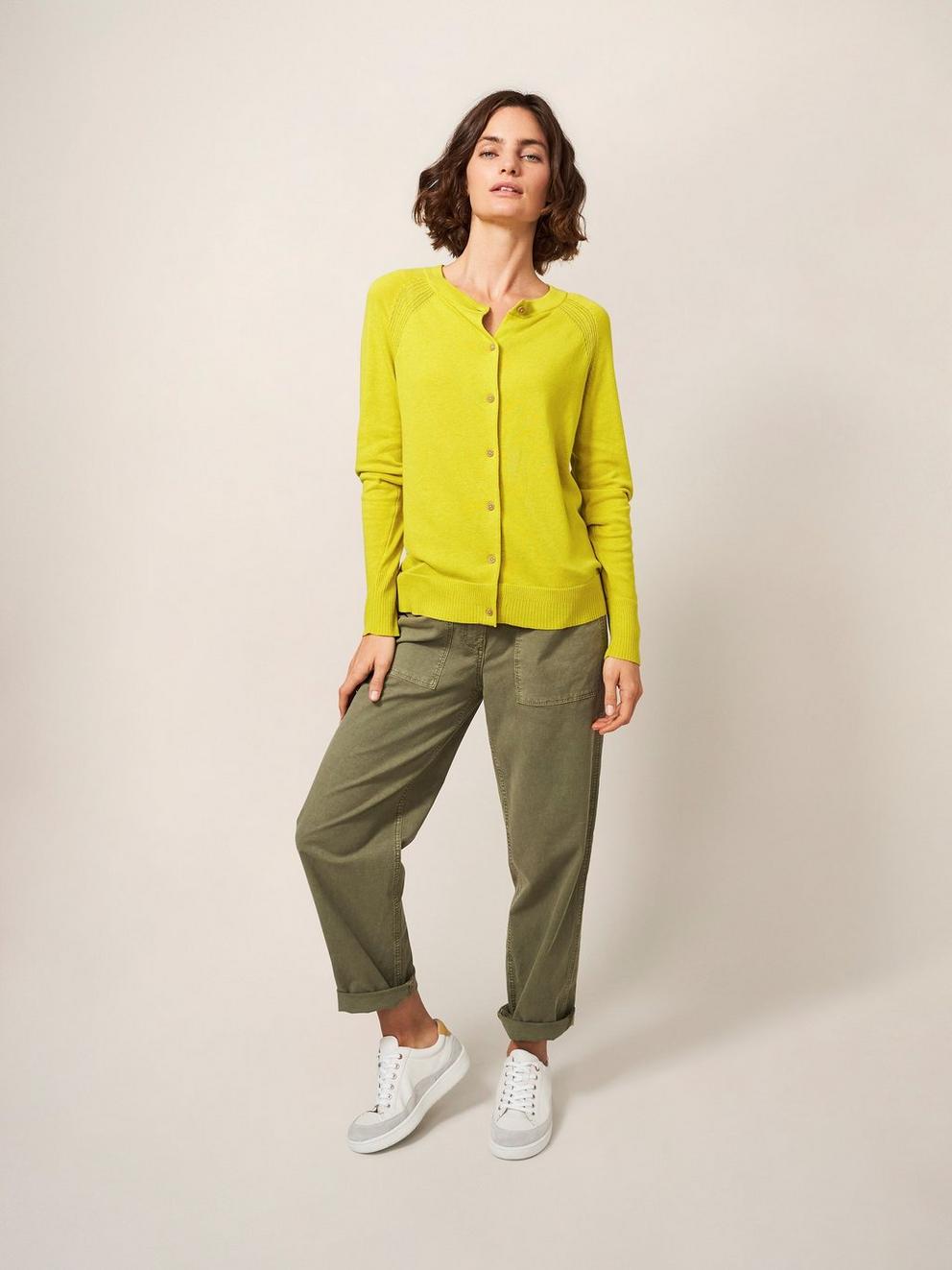 Lulu Crew Neck Cardigan in LGT CHART - LIFESTYLE