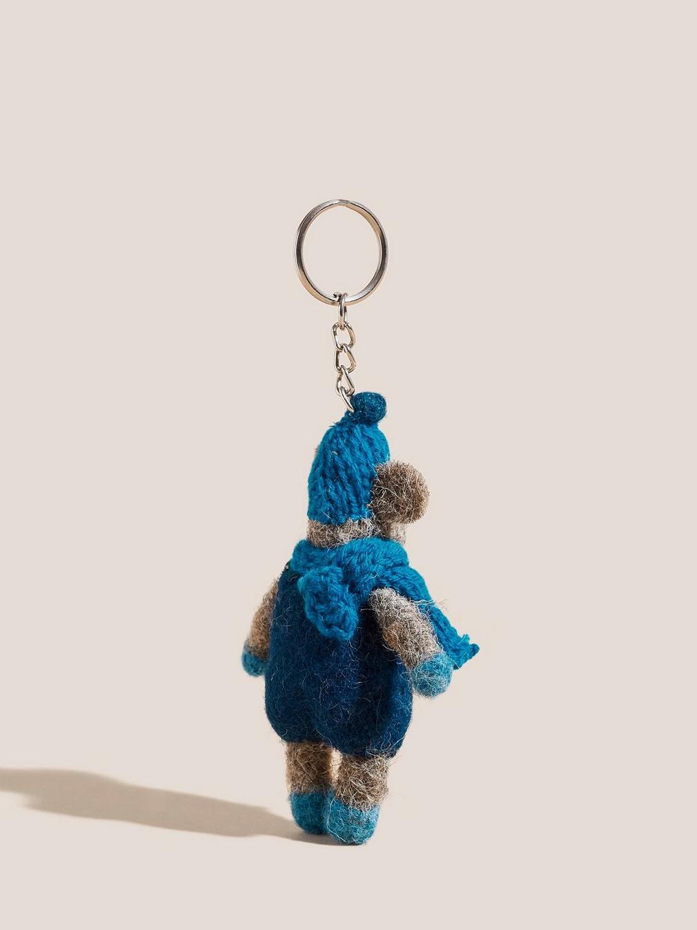 Wild Swimmer Bear Keyring in TEAL MLT - FLAT BACK