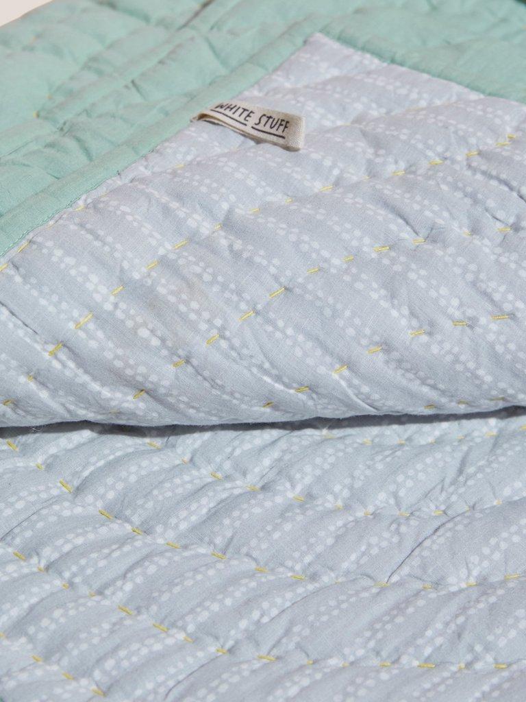 Cameo Quilted Reversible Quilt in GREEN MLT - FLAT DETAIL