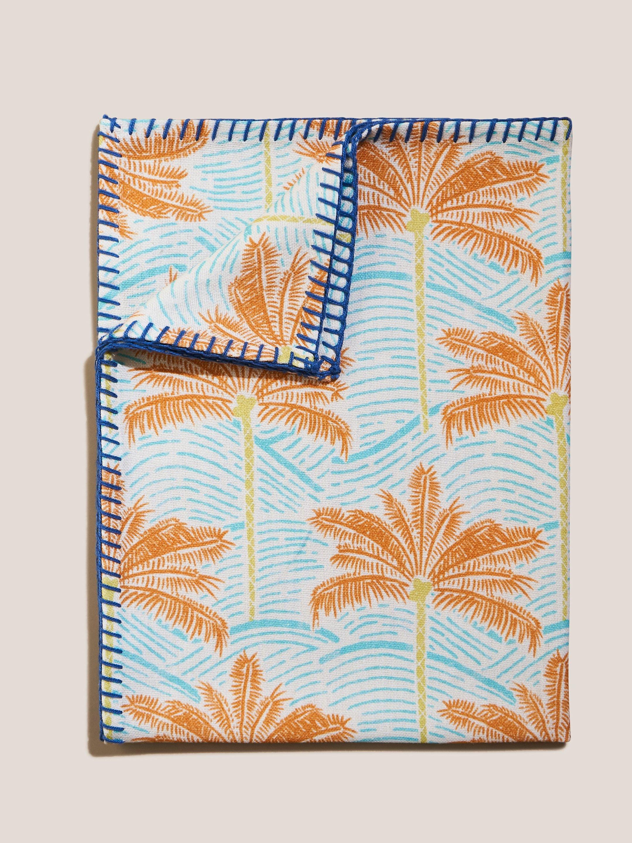 Palm Tree Tea Towel in ORANGE MLT - FLAT FRONT