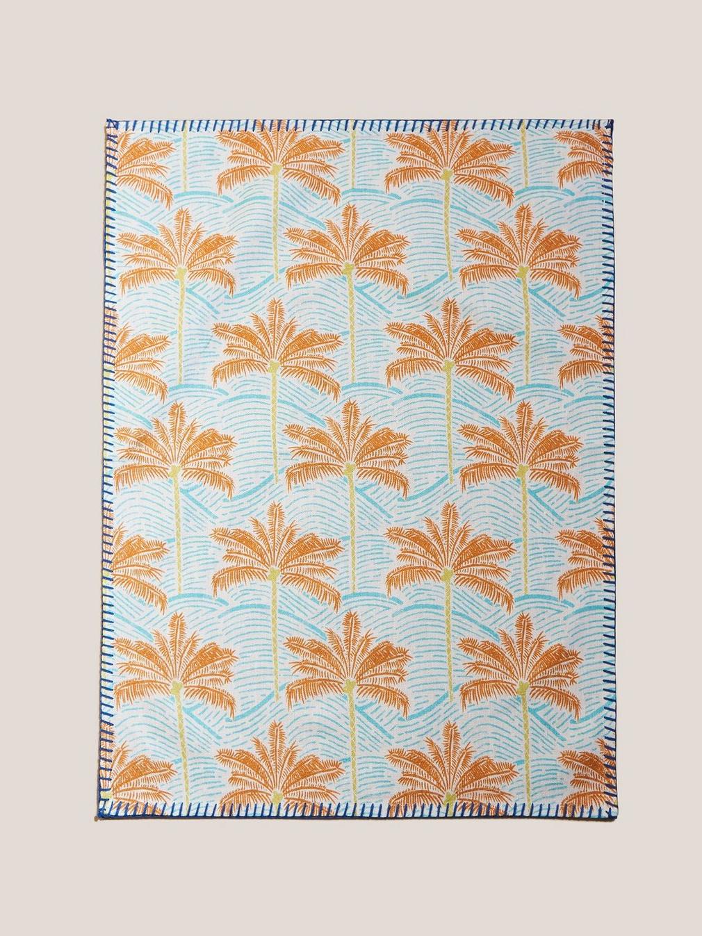 Palm Tree Tea Towel in ORANGE MLT - MODEL FRONT