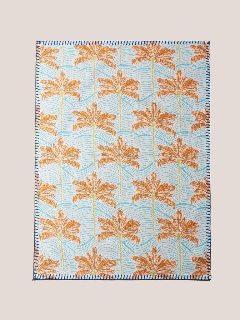 Palm Tree Tea Towel in ORANGE MLT - MODEL FRONT