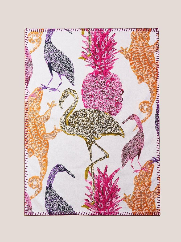 Safari Brights Tea Towel in NATURAL MULTI White Stuff