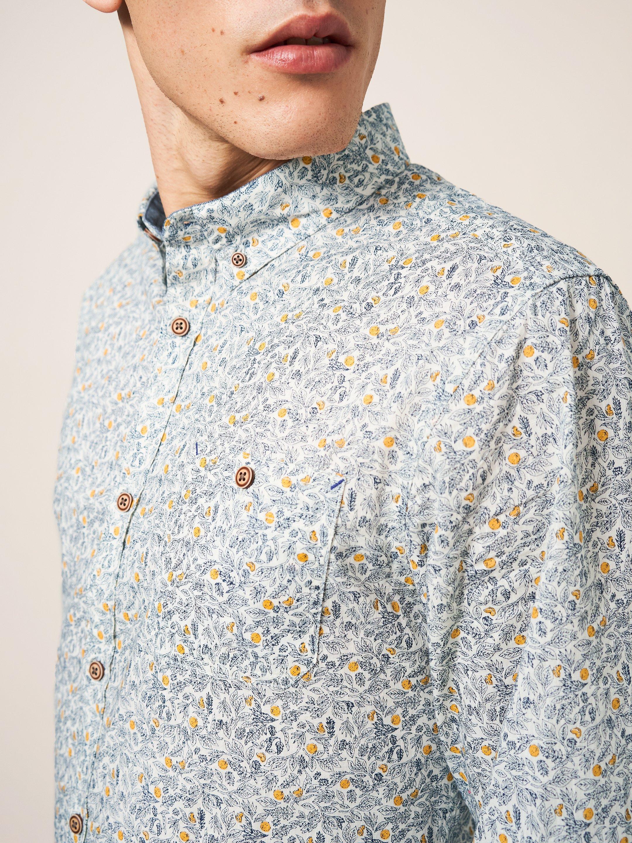 Clementine Print Shirt in IVORY MLT - MODEL DETAIL