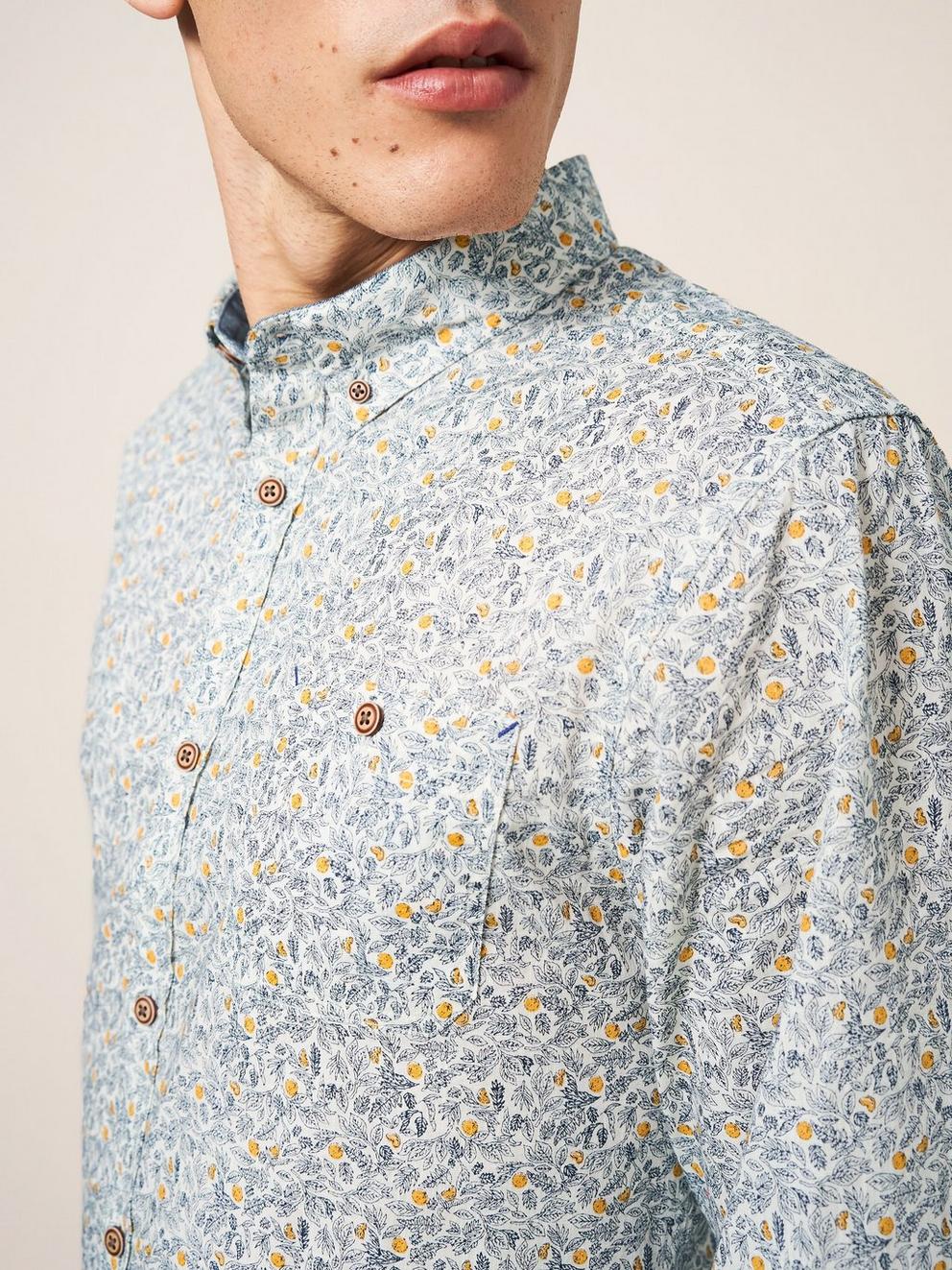 Clementine Print Shirt in IVORY MLT - MODEL DETAIL