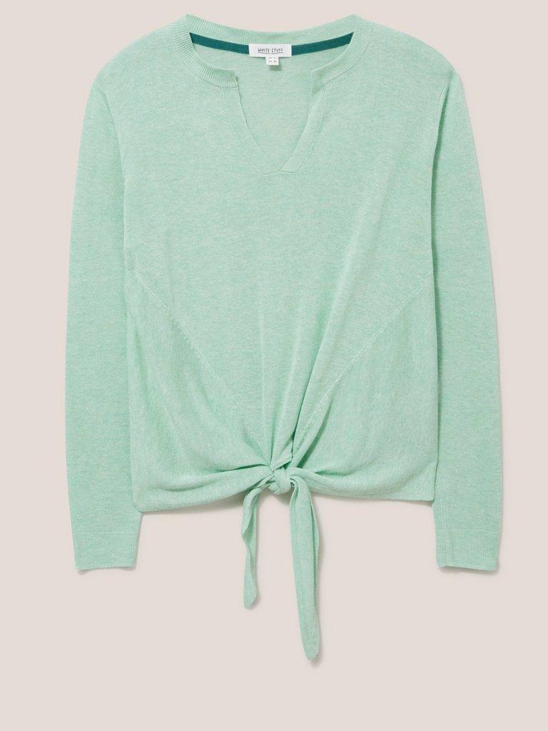 TIE HEM JUMPER in LGT TEAL - FLAT FRONT