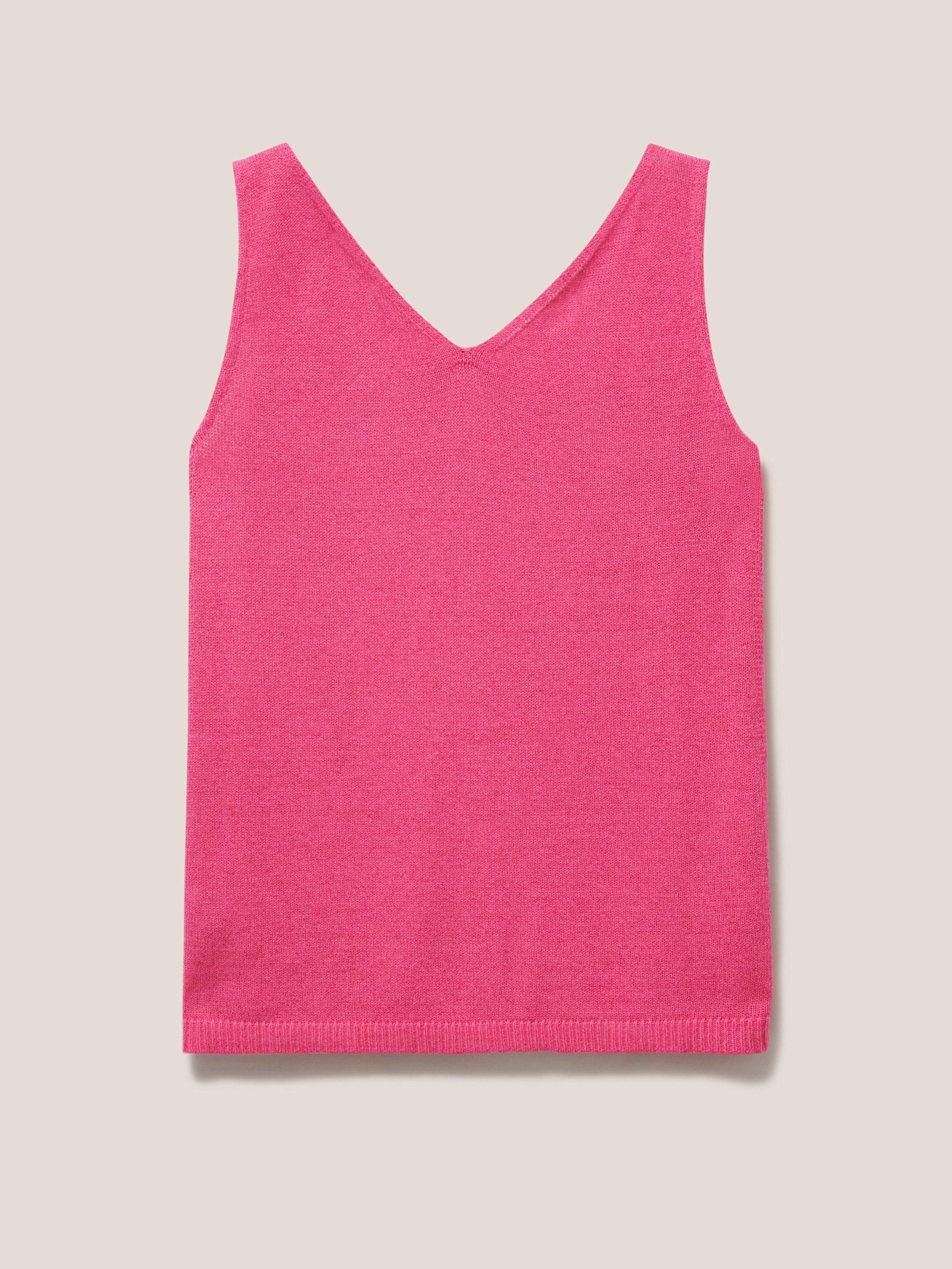 DAISY KNITTED VEST in BRT PINK - FLAT BACK