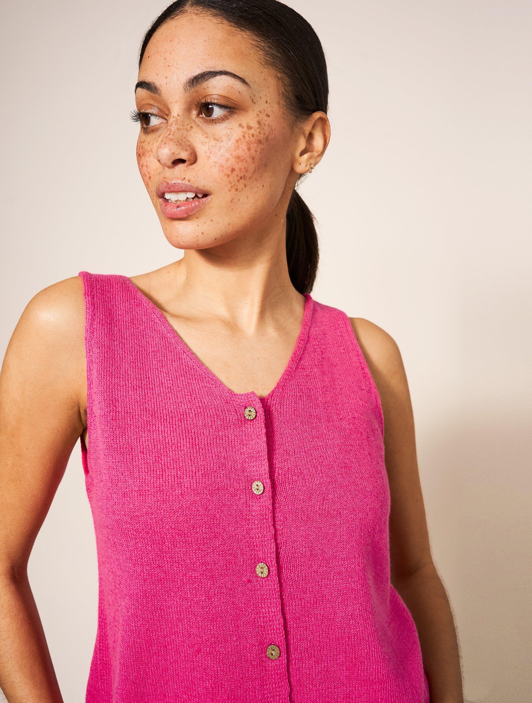 Pink Knitted Effect Cami Vest Top - Matalan