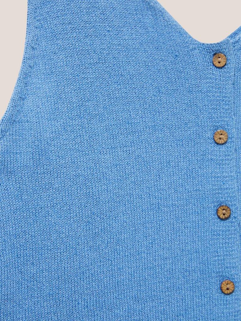 DAISY KNITTED VEST in MID BLUE - FLAT DETAIL