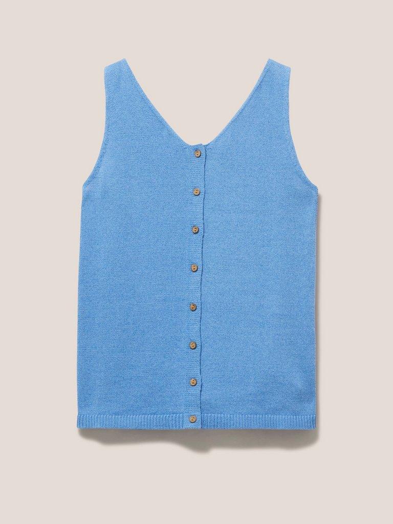 DAISY KNITTED VEST in MID BLUE - FLAT FRONT