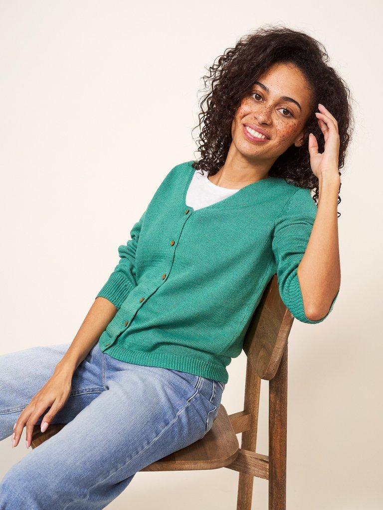 White stuff green clearance cardigan