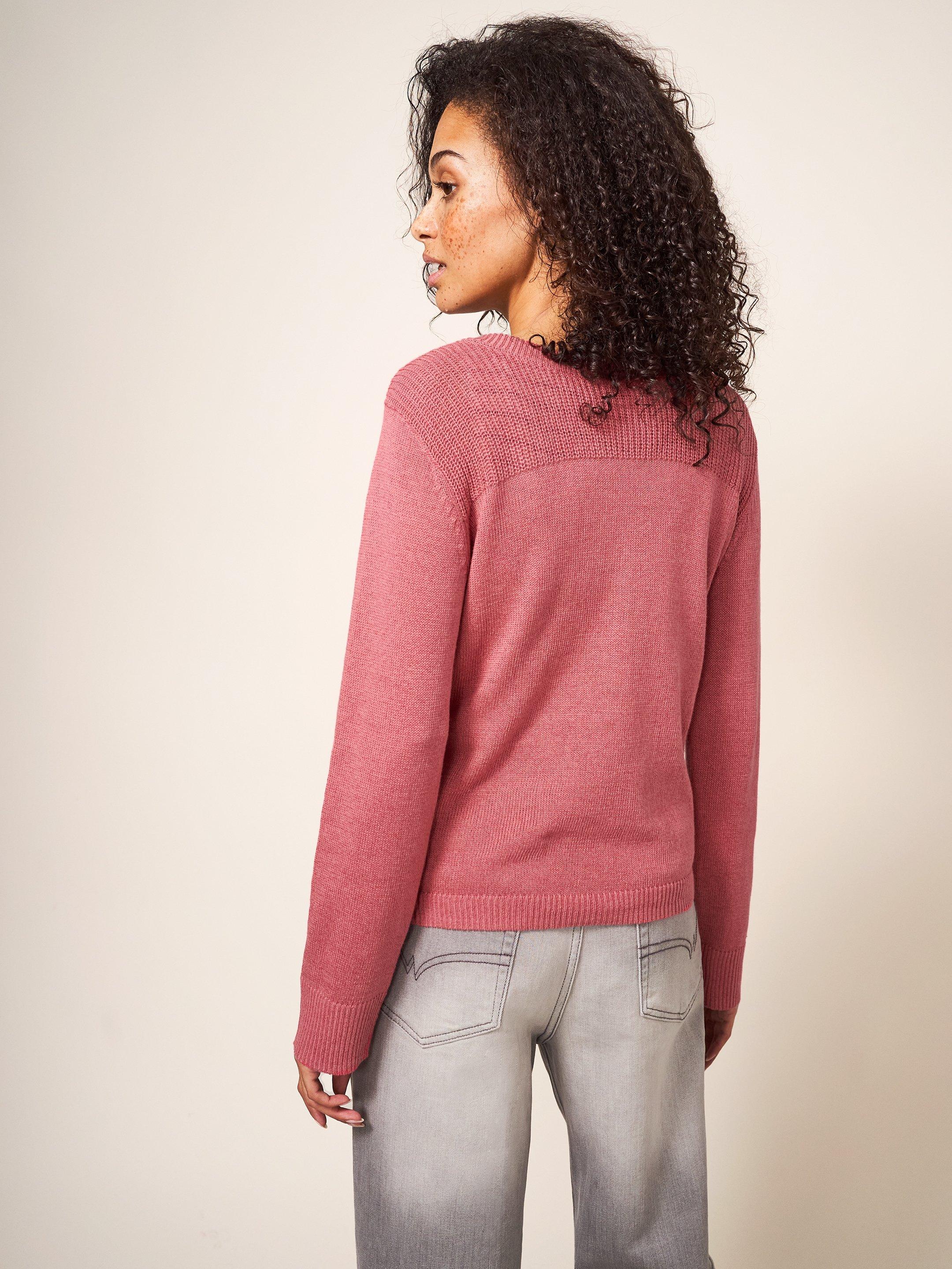 HANNAH JUMPER in MID PINK - MODEL BACK