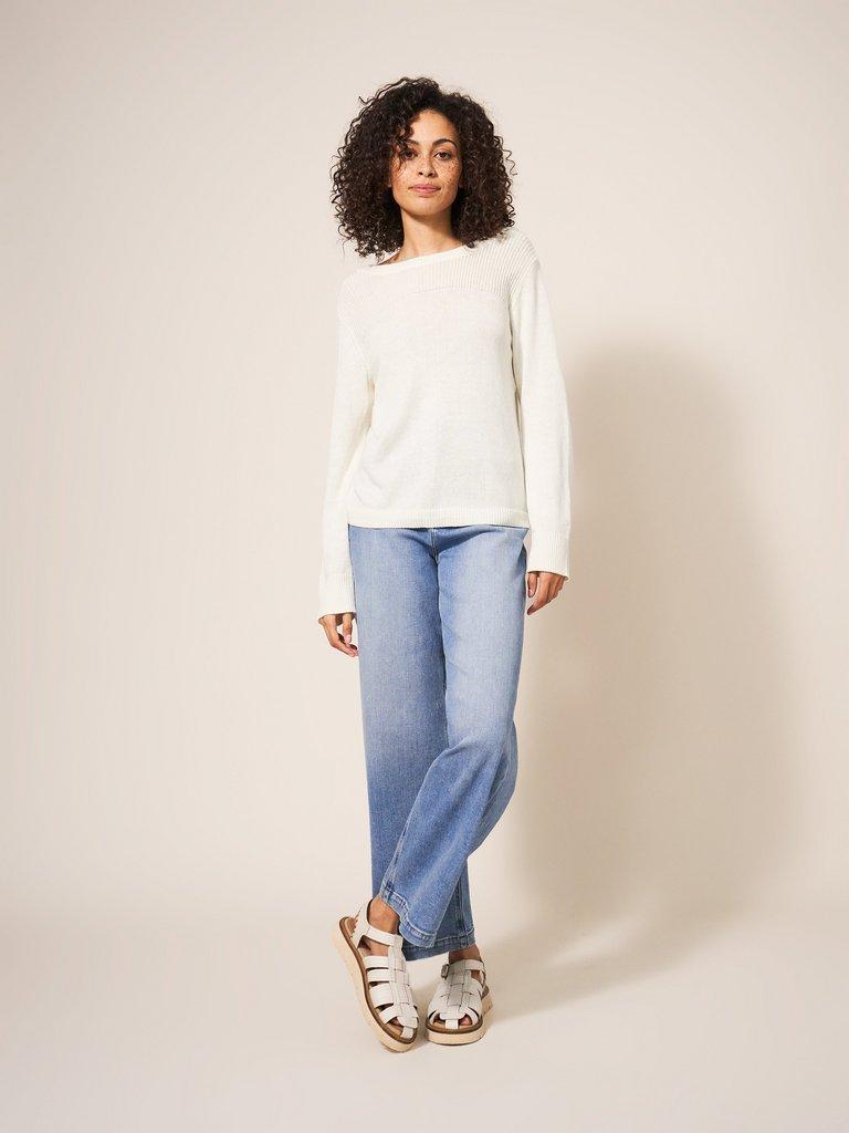 HANNAH JUMPER in NAT WHITE - MODEL FRONT