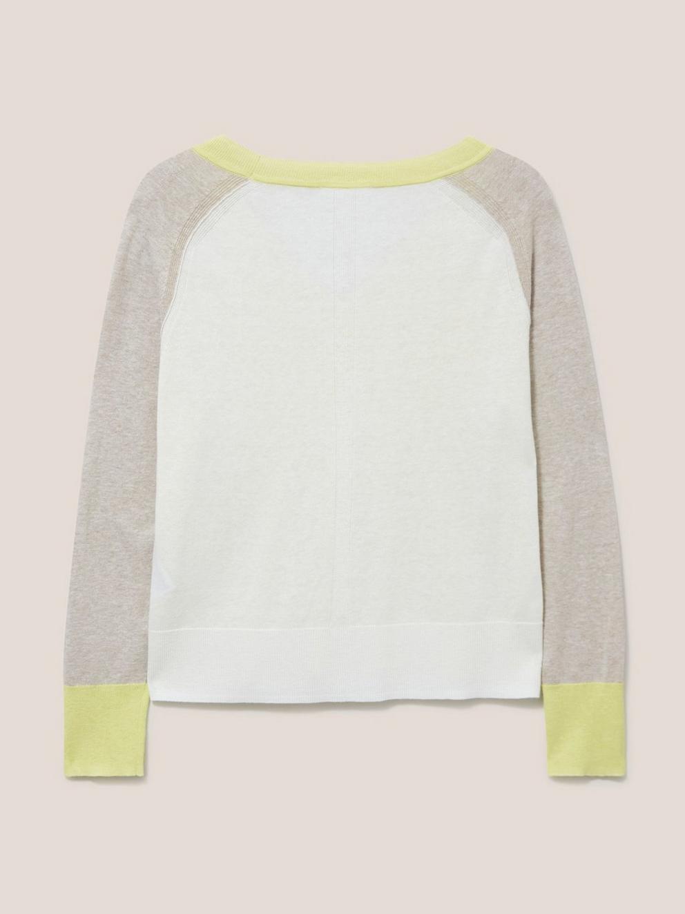 CARRIE COLOURBLOCK JUMPER in YELLOW MLT - FLAT BACK