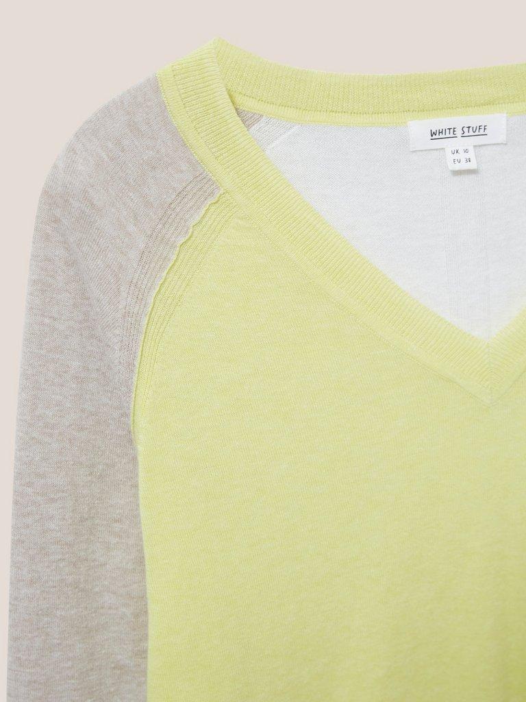 CARRIE COLOURBLOCK JUMPER in YELLOW MLT - FLAT DETAIL